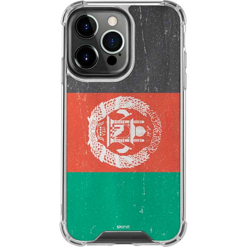 Afghanistan Flag Distressed iPhone 15 Pro Clear Case